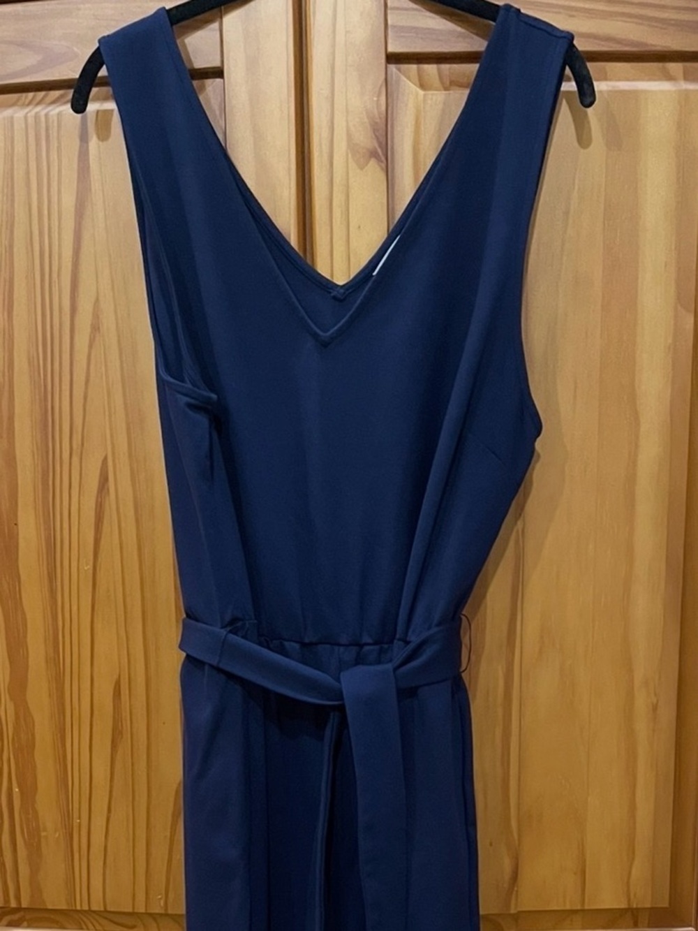 POPSUGAR Navy V-Neck Sleeveless Jumpsuit